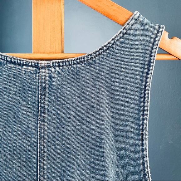 90s Jean Mini Dress Zip Jumper - Size Small - Picture 7 of 7